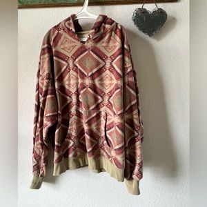 Free People distressed it’s a vibe tunic pull over sweatshirt large